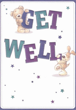 Full of uplifting energy, this get well card is a perfect reflection of the friendly neighbourhood around Becontree Heath. The artwork features a round-faced teddy bear and a lively, floppy-eared puppy, each gently supporting bold, playful lettering that spells out 'Get Well'. Vibrant purples and cool teals bring the words to life, while twinkling stars of varying sizes dance across a spotless cream background-symbols of hope and encouragement that echo the spirit of local parks and family gardens. Both animal companions are imbued with expressive warmth, their eyes sparkling and their expressions soft, so inviting that you can almost feel their comforting touch. The bear's plush fur and the puppy's sweet, trusting face offer reassurance that feels as real as a freshly arranged bouquet waiting for delivery from Becontree Heath Florist. There's an air of lightness in this composition, with each brushstroke intentionally crafted to lighten moods and lend encouragement, whether for a child staying at King George Hospital or a neighbour recovering at home. Like the artfully selected flowers that fill our shop, every detail here is thoughtful and uplifting, aiming to bring a moment of brightness and genuine kindness to the heart of Becontree Heath.