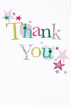 This thank you card overflows with delight, its jubilant hues and charming design reflecting the lively heart of Becontree Heath. The words 'Thank You' sweep across the card in a series of distinct, stitched letters-each one alive with quirky patterns and bright colours reminiscent of local street festivals. Magenta, teal, and gold stars scatter across the corners like confetti after a cheerful gathering outside the Heathway. There's a subtle raised texture and a glint of glitter in the silver letters, hinting at that satisfying finish found in truly handcrafted cards. Against a pure white background, every hue and detail comes to life, radiating a spirit of genuine gratitude and celebration. Picture this card nestled beside a vibrant bouquet, ready for thoughtful delivery anywhere around Becontree Heath. The overall feel captures the creative flourish of local floristry-thoughtful and artfully cheerful, always attentive to what makes a thank you resonant within such a close-knit community.